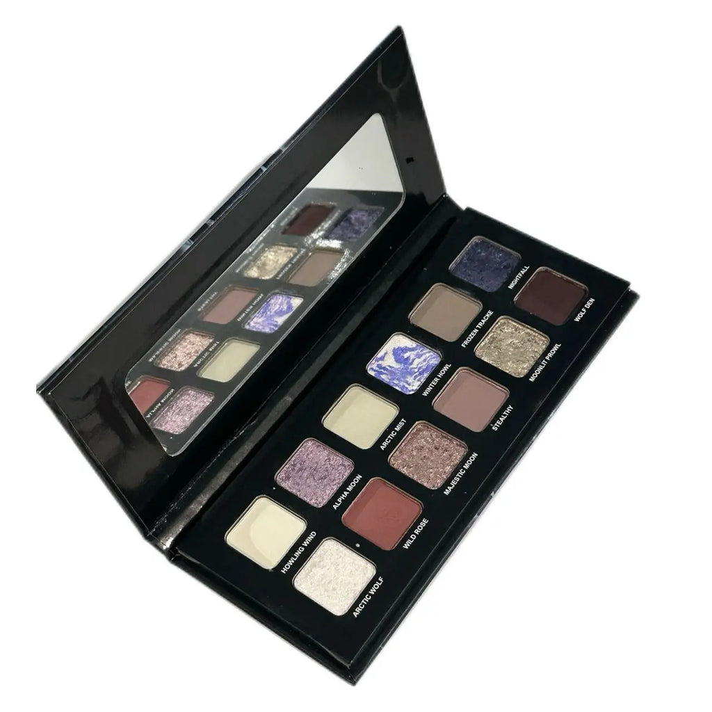 Twelve-Color Eyeshadow Palette Smooth Matte And Shiny Finish Pastel Blue Contrast High-Intensity Cosmetics Daily Smoky Eye Holiday Gift
