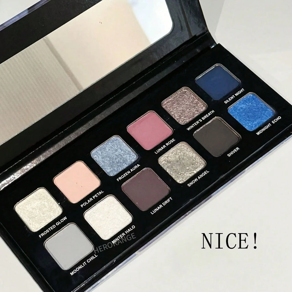 Twelve-Color Eyeshadow Palette Smooth Matte And Shiny Finish Pastel Blue Contrast High-Intensity Cosmetics Daily Smoky Eye Holiday Gift