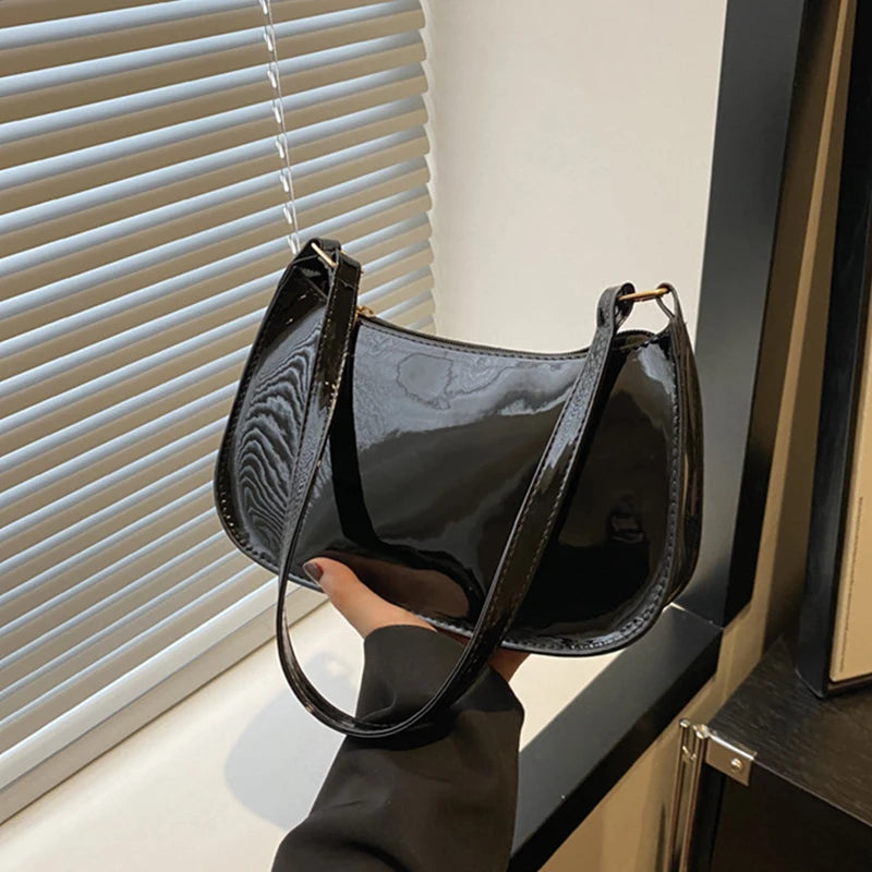 Any Women's Retro PU Leather Bag – Casual Solid-Color Shoulder/Underarm Bag