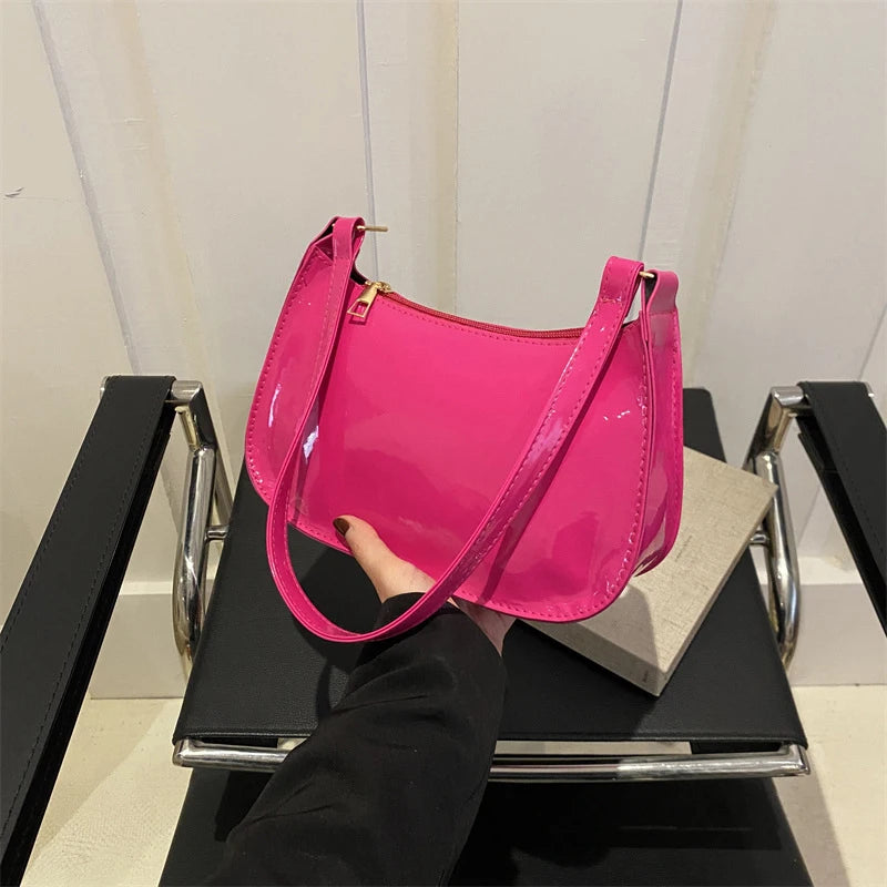 Any Women's Retro PU Leather Bag – Casual Solid-Color Shoulder/Underarm Bag