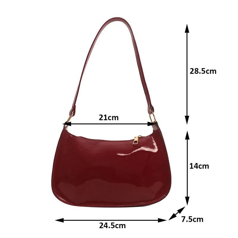 Any Women's Retro PU Leather Bag – Casual Solid-Color Shoulder/Underarm Bag