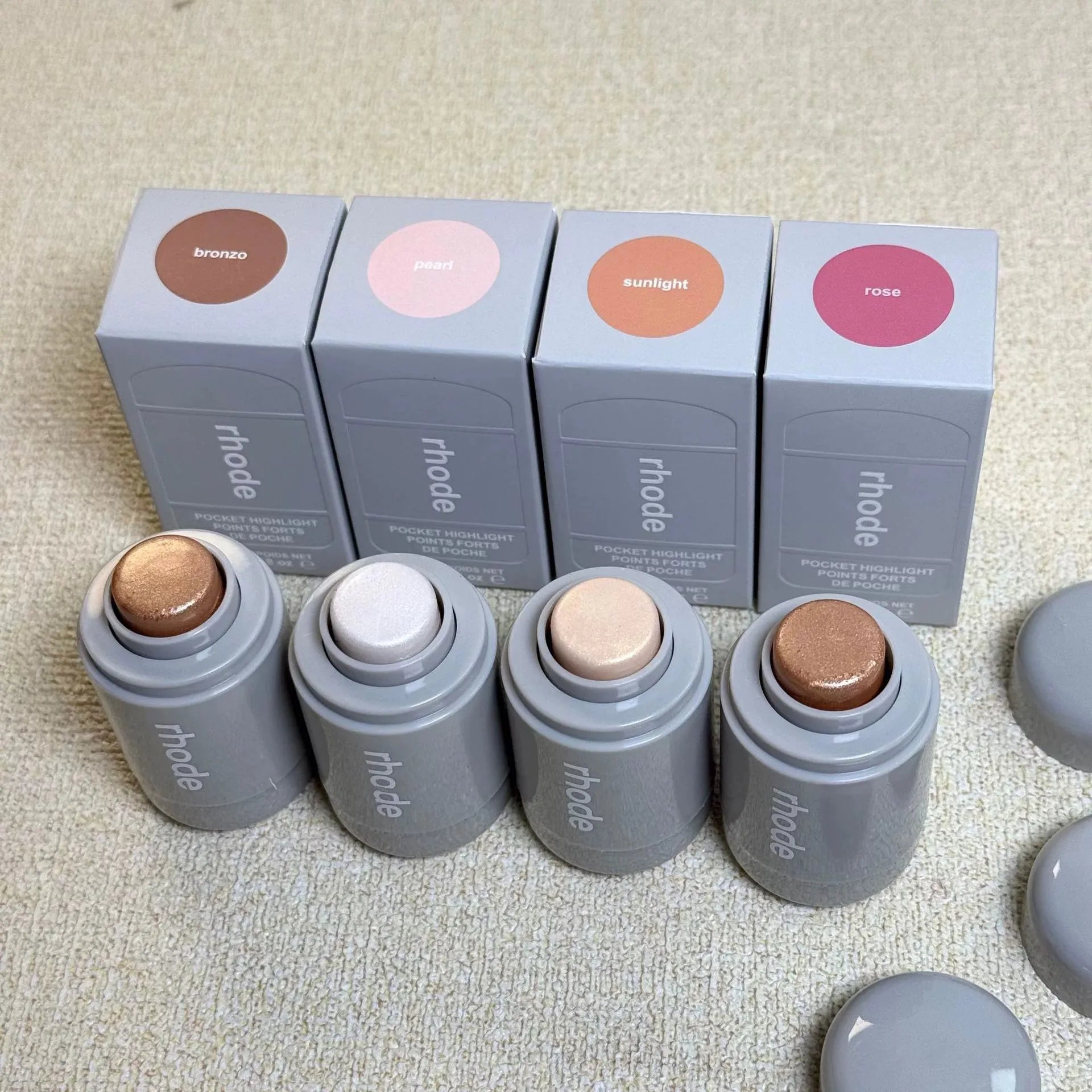 RHODE Cheek Blush Cream Blusher Stick Lip Gloss Phone Case For iPhone 15 16 17 Ribbon SALTY TAN Raspberry Espresso Lipstick INS