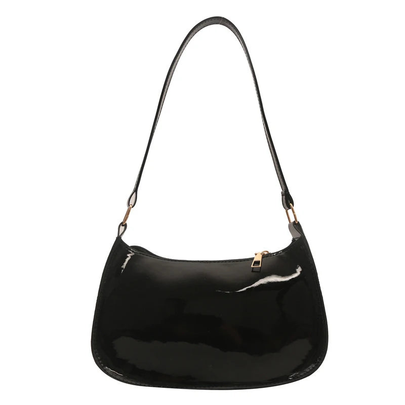 Any Women's Retro PU Leather Bag – Casual Solid-Color Shoulder/Underarm Bag