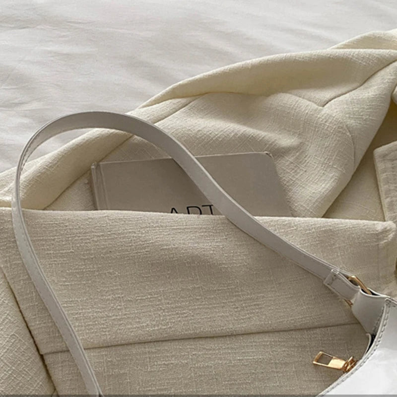 Any Women's Retro PU Leather Bag – Casual Solid-Color Shoulder/Underarm Bag