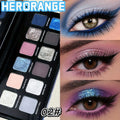 Twelve-Color Eyeshadow Palette Smooth Matte And Shiny Finish Pastel Blue Contrast High-Intensity Cosmetics Daily Smoky Eye Holiday Gift