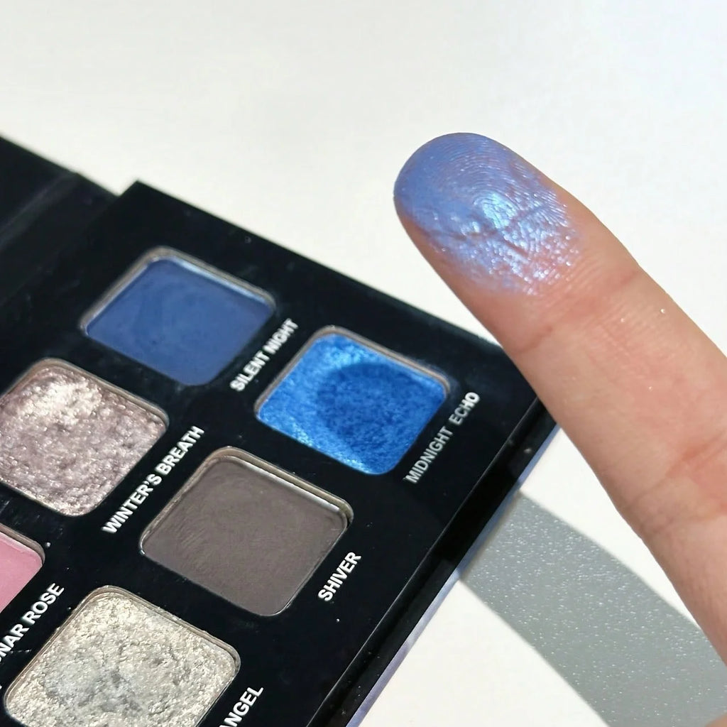 Twelve-Color Eyeshadow Palette Smooth Matte And Shiny Finish Pastel Blue Contrast High-Intensity Cosmetics Daily Smoky Eye Holiday Gift