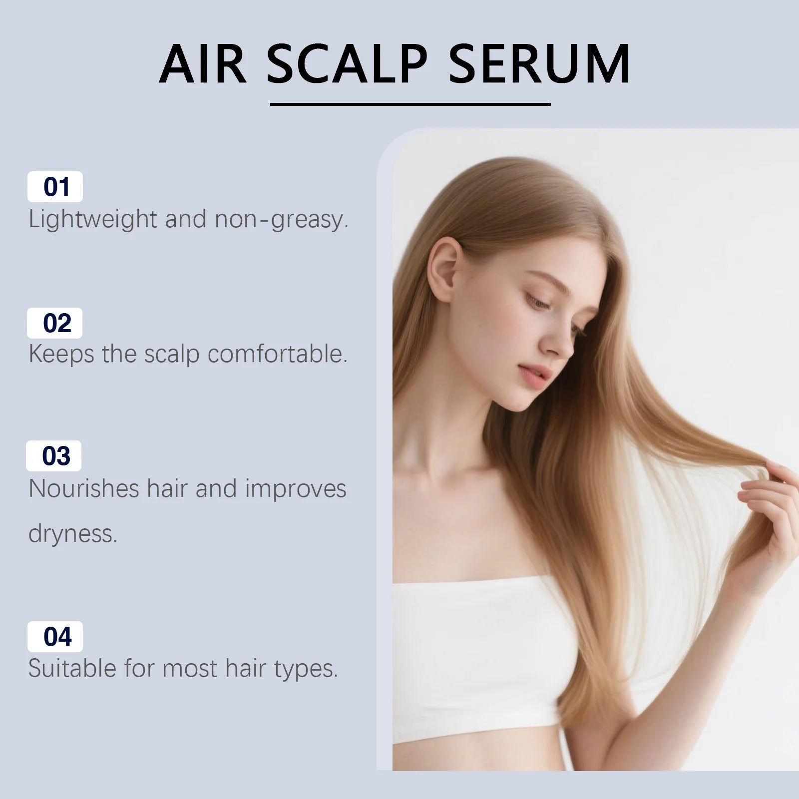 60ml GHK Cu Copper Peptide Hair Serum Spray Hair Deep Nourishment  Fast Absorbing Moisturizing Strengthen Roots Non Greasy