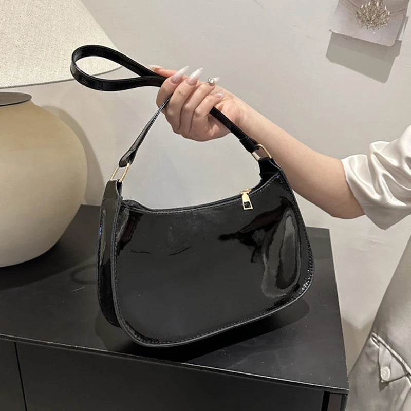Any Women's Retro PU Leather Bag – Casual Solid-Color Shoulder/Underarm Bag