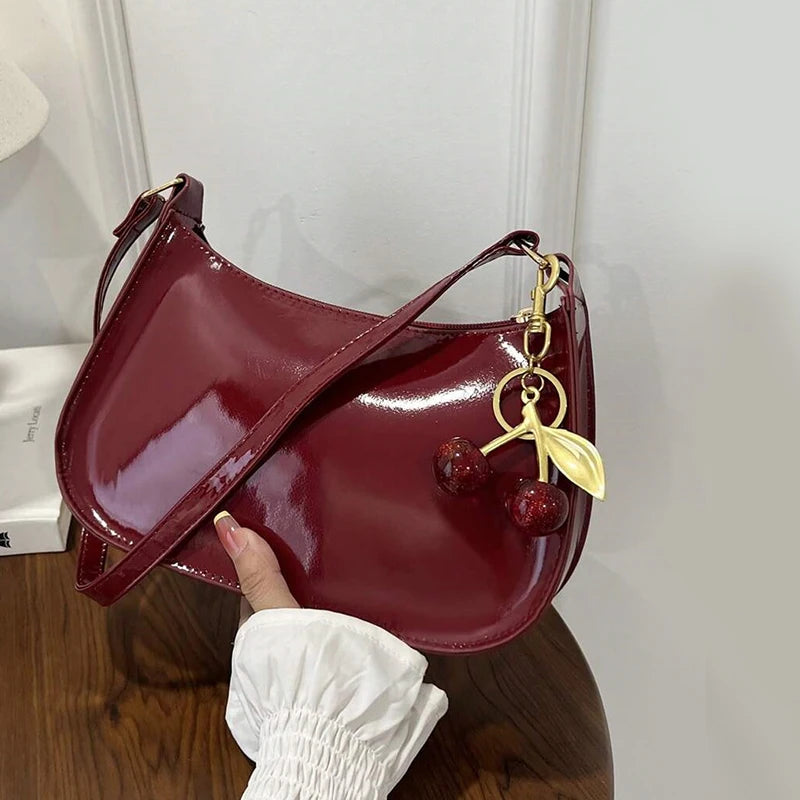 Any Women's Retro PU Leather Bag – Casual Solid-Color Shoulder/Underarm Bag