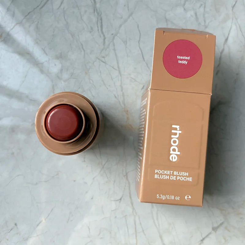 RHODE Cheek Blush Cream Blusher Stick Lip Gloss Phone Case For iPhone 15 16 17 Ribbon SALTY TAN Raspberry Espresso Lipstick INS