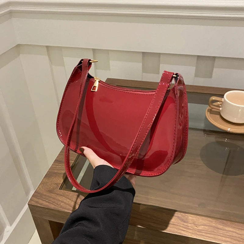 Any Women's Retro PU Leather Bag – Casual Solid-Color Shoulder/Underarm Bag