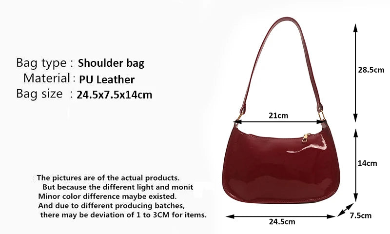 Any Women's Retro PU Leather Bag – Casual Solid-Color Shoulder/Underarm Bag