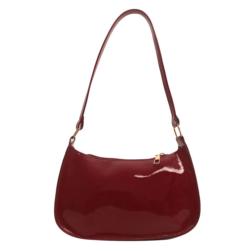 Any Women's Retro PU Leather Bag – Casual Solid-Color Shoulder/Underarm Bag