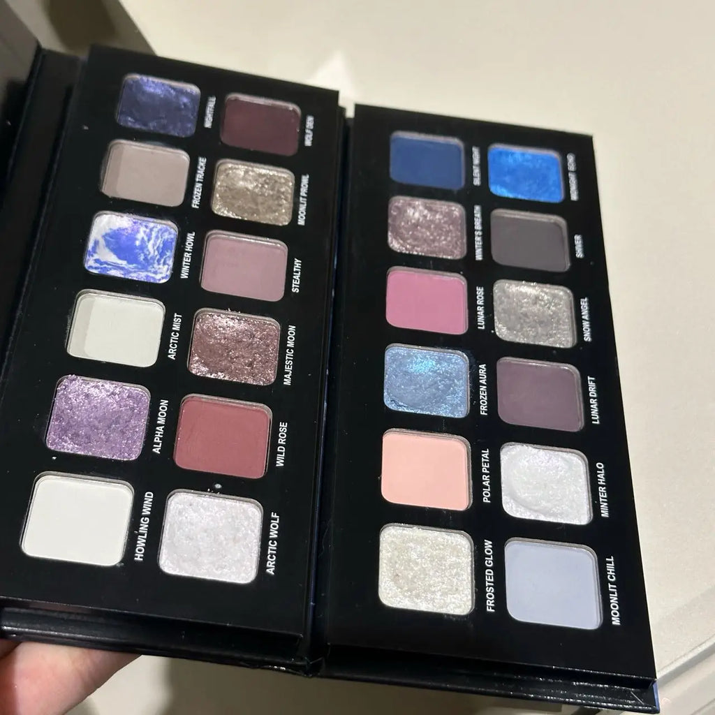 Twelve-Color Eyeshadow Palette Smooth Matte And Shiny Finish Pastel Blue Contrast High-Intensity Cosmetics Daily Smoky Eye Holiday Gift