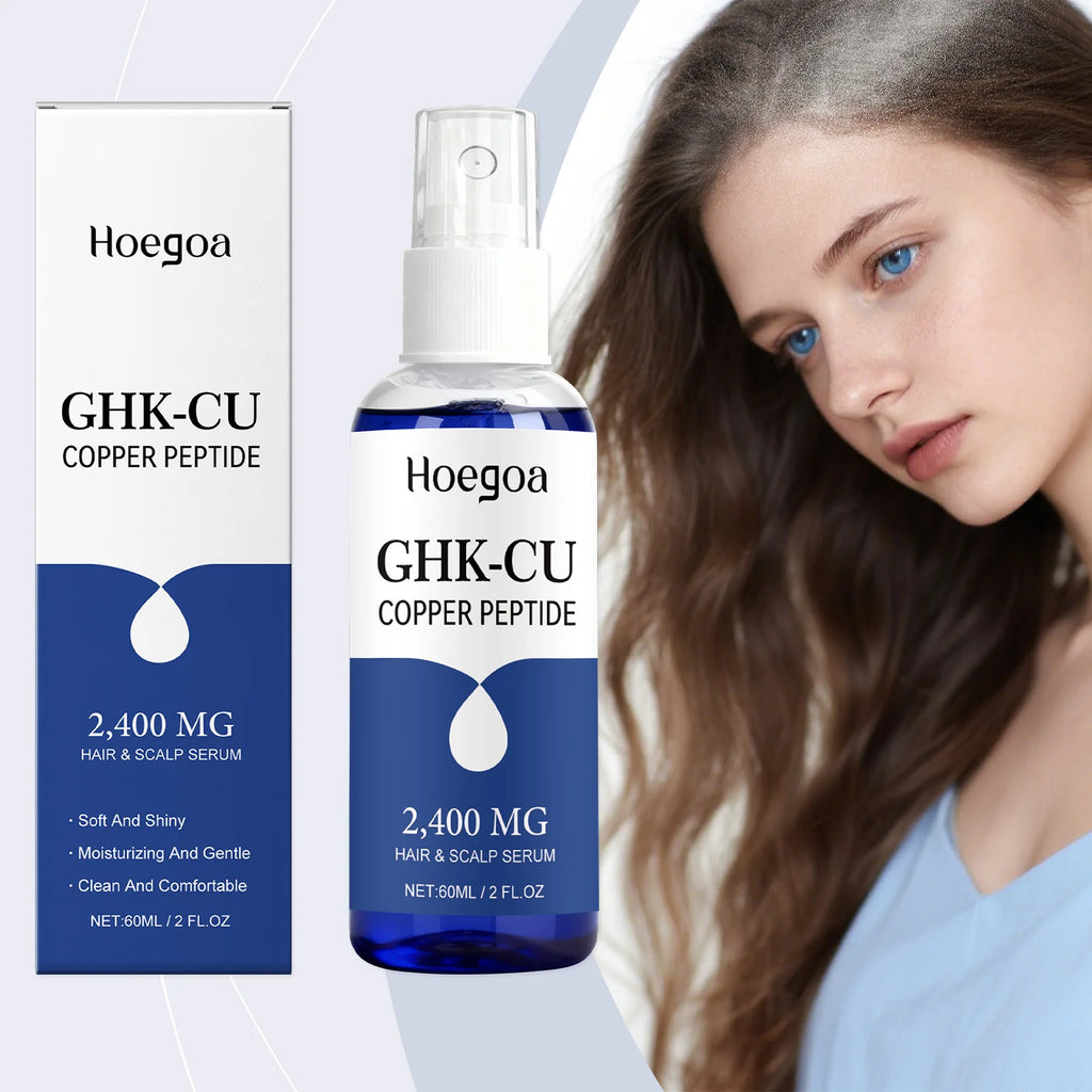 60ml GHK Cu Copper Peptide Hair Serum Spray Hair Deep Nourishment  Fast Absorbing Moisturizing Strengthen Roots Non Greasy