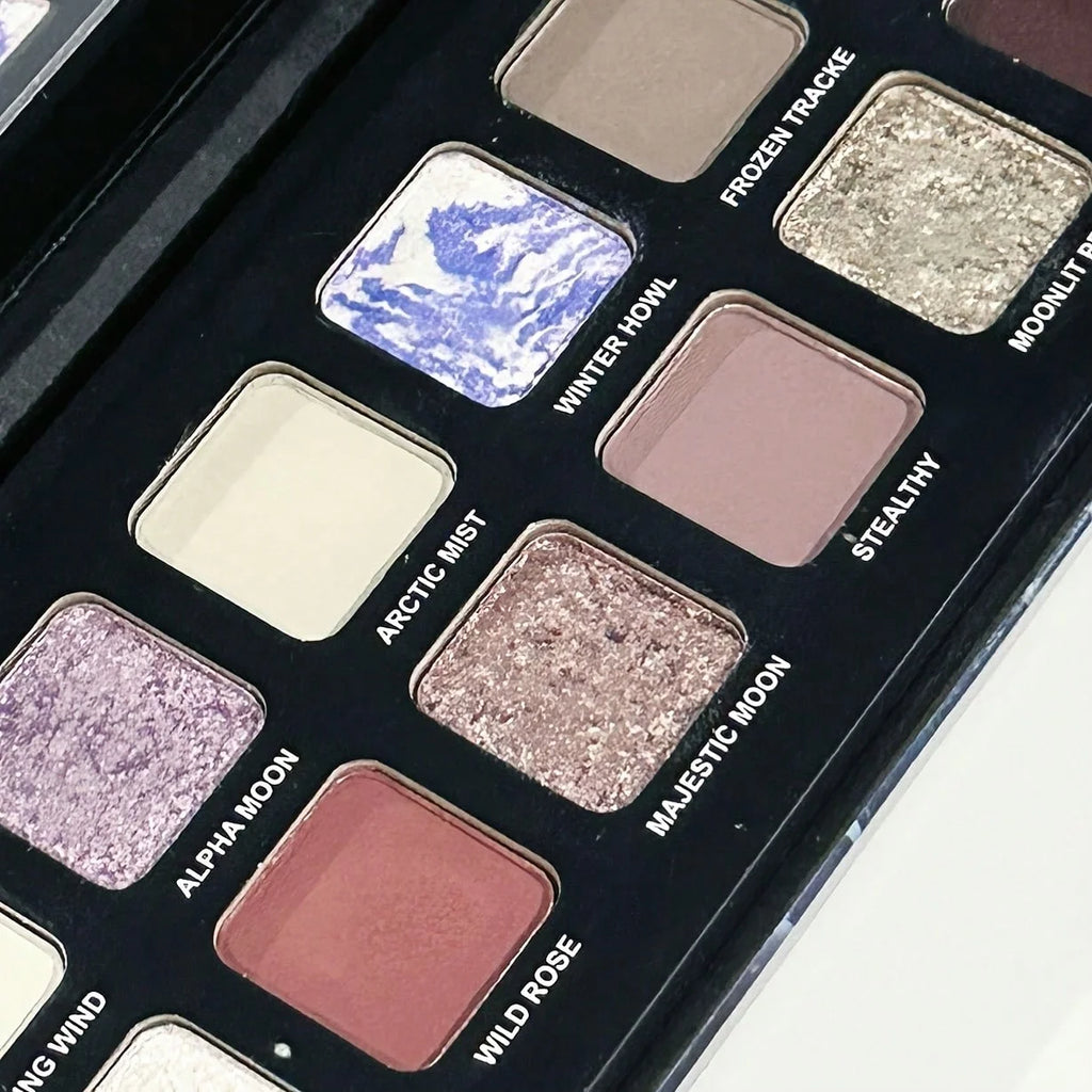 Twelve-Color Eyeshadow Palette Smooth Matte And Shiny Finish Pastel Blue Contrast High-Intensity Cosmetics Daily Smoky Eye Holiday Gift