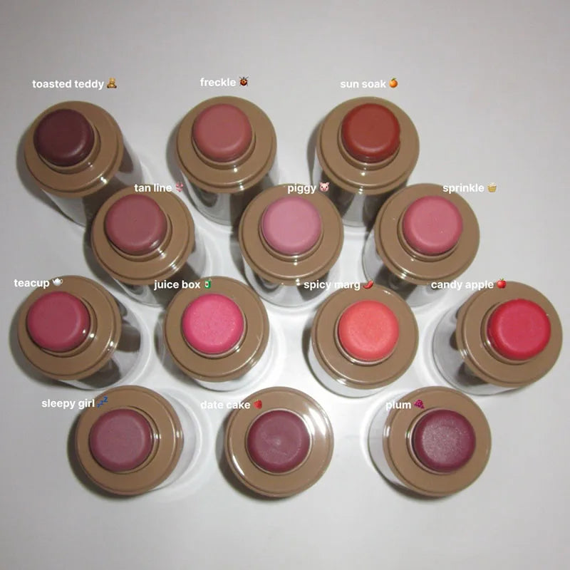 RHODE Cheek Blush Cream Blusher Stick Lip Gloss Phone Case For iPhone 15 16 17 Ribbon SALTY TAN Raspberry Espresso Lipstick INS