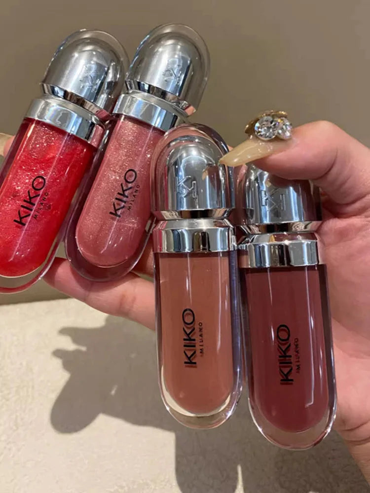 Kiko 3D Liquid Lip Glaze Transparent Lip Gloss Mirror Lipstick Nourishing Glossy Full Lips Not Fading Milk Tea Bean Paste Makeup